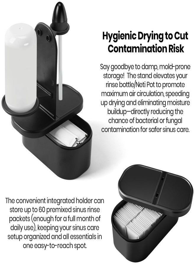 Calvana Drying Stand for Sinus Care,Compatible with NeilMed Rinse Bottle & NasaFlo Neti Pot, Saline Packet Holder, Reduces Contamination - Image 4